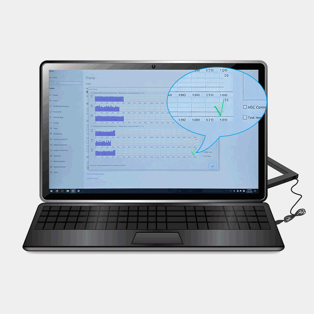 TK 적외선 터치스크린을 다음과 같이 설치하십시오.