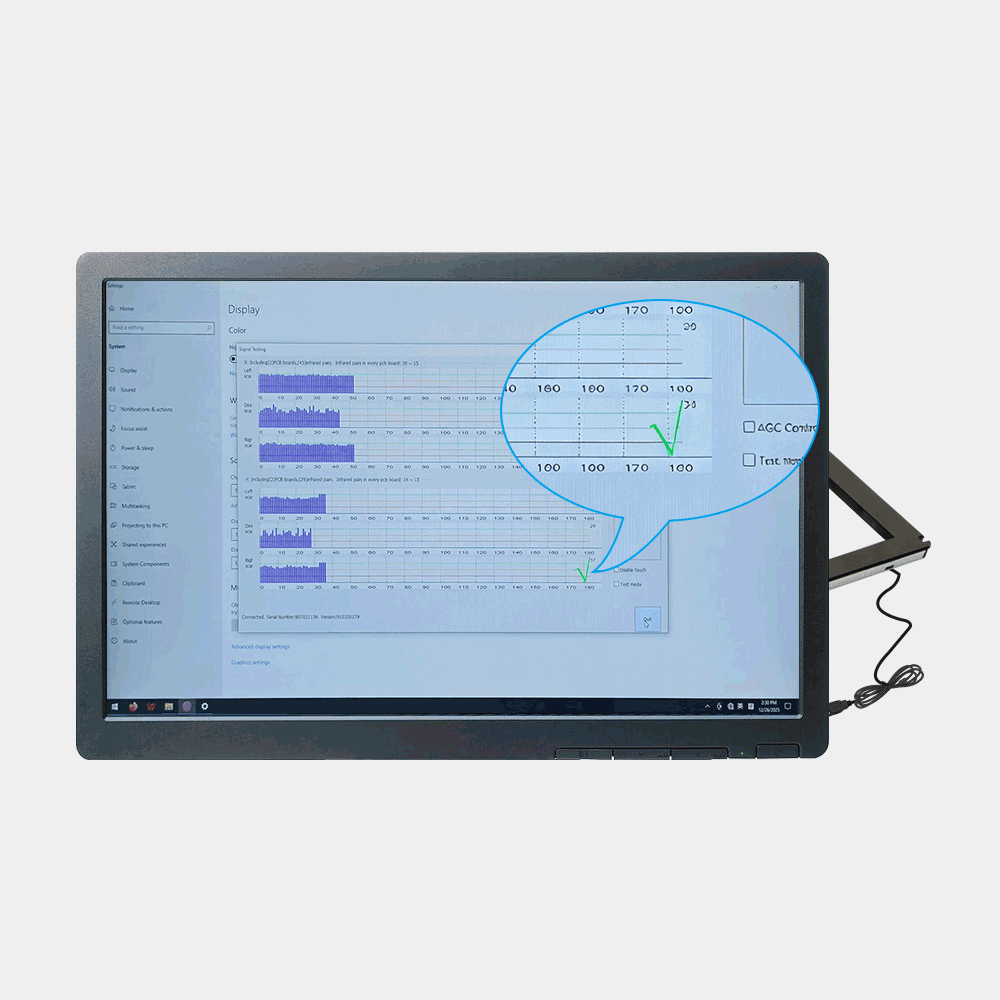 TE 적외선 터치스크린을 다음과 같이 설치하십시오.